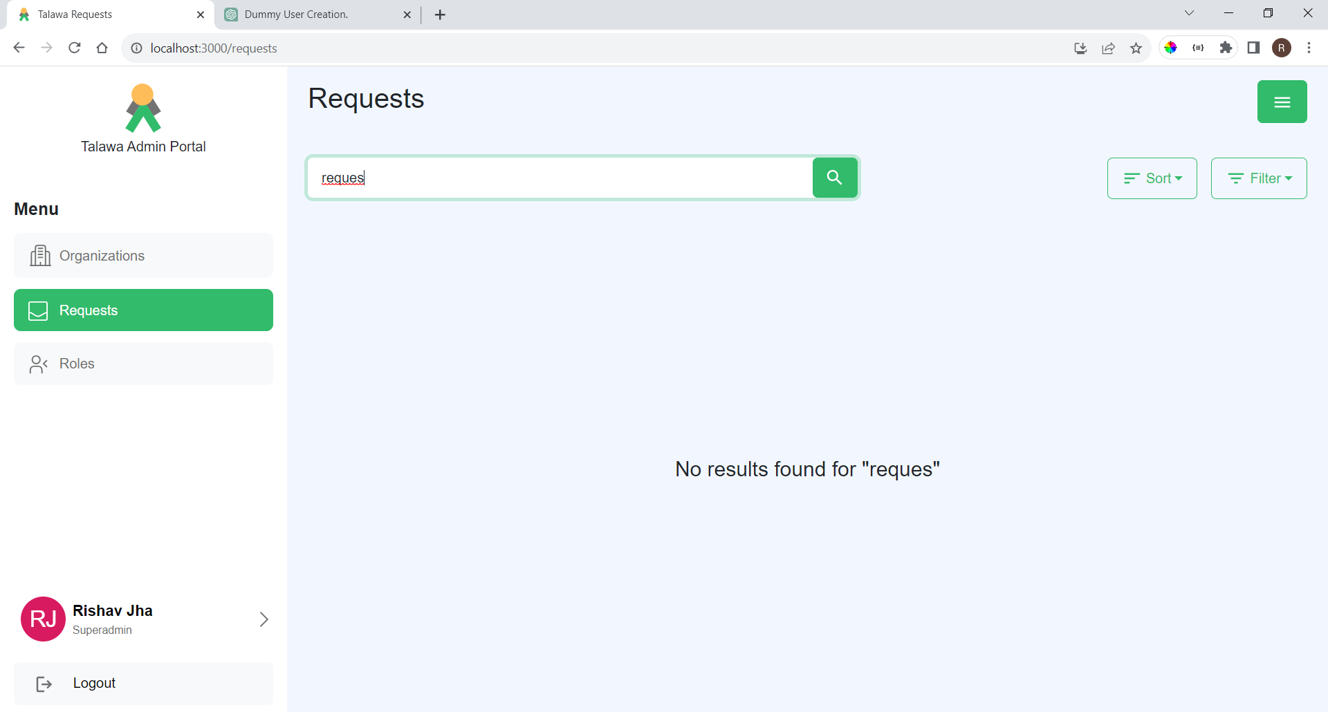 When no results available for a search